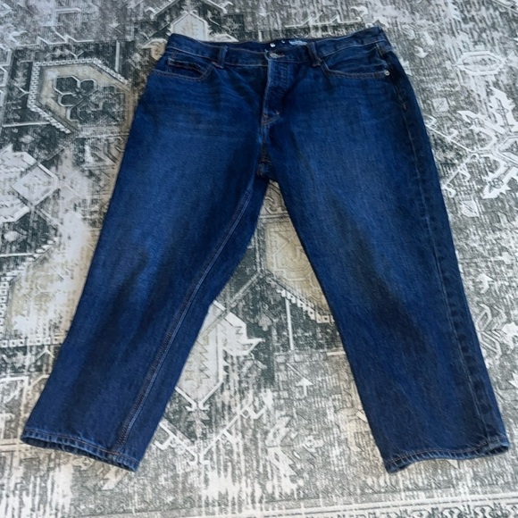 Old Navy women’s high rise slouchy straight dark jeans Size 12 - Picture 2 of 8